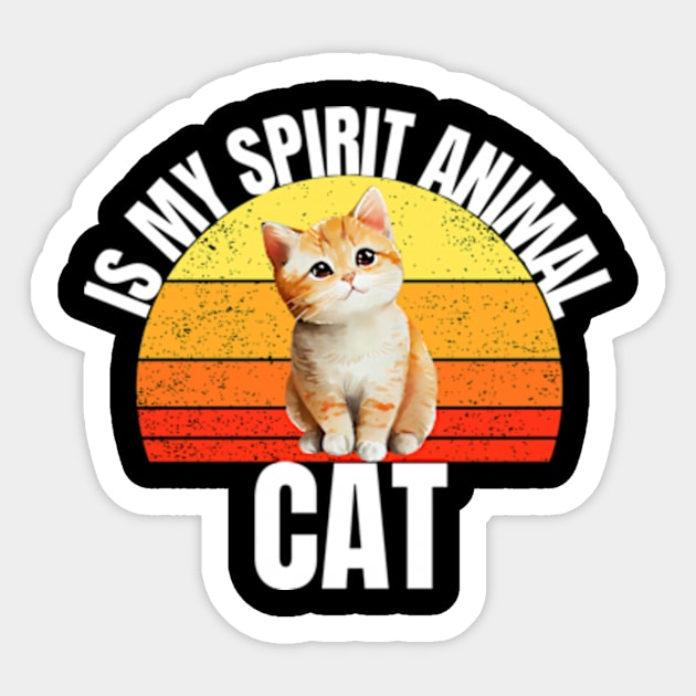 Cat Is My Spirit Animal For kids, Boys, Girls Sticker by madara art1